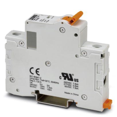 Phoenix Contact Thermal Magnetic Circuit Breaker; TMC 71B 03A; 1-Pole; 3A; 277VAC/60VDC; Lever; Screw Terminal; B Trip Curve; UL 1077